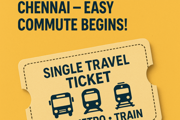 Single Travel Ticket Now Valid for Bus, Metro & Train Rides in Chennai – Easy Commute Begins!