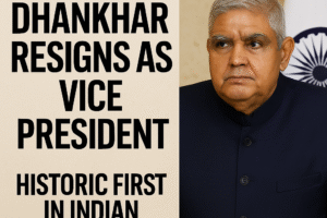 Jagdeep Dhankhar Resigns as Vice President: Historic First in Indian Politics