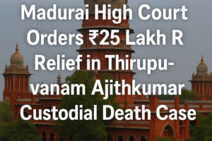 Madurai High Court Orders ₹25 Lakh Relief in Thirupuvanam Ajithkumar Custodial Death Case
